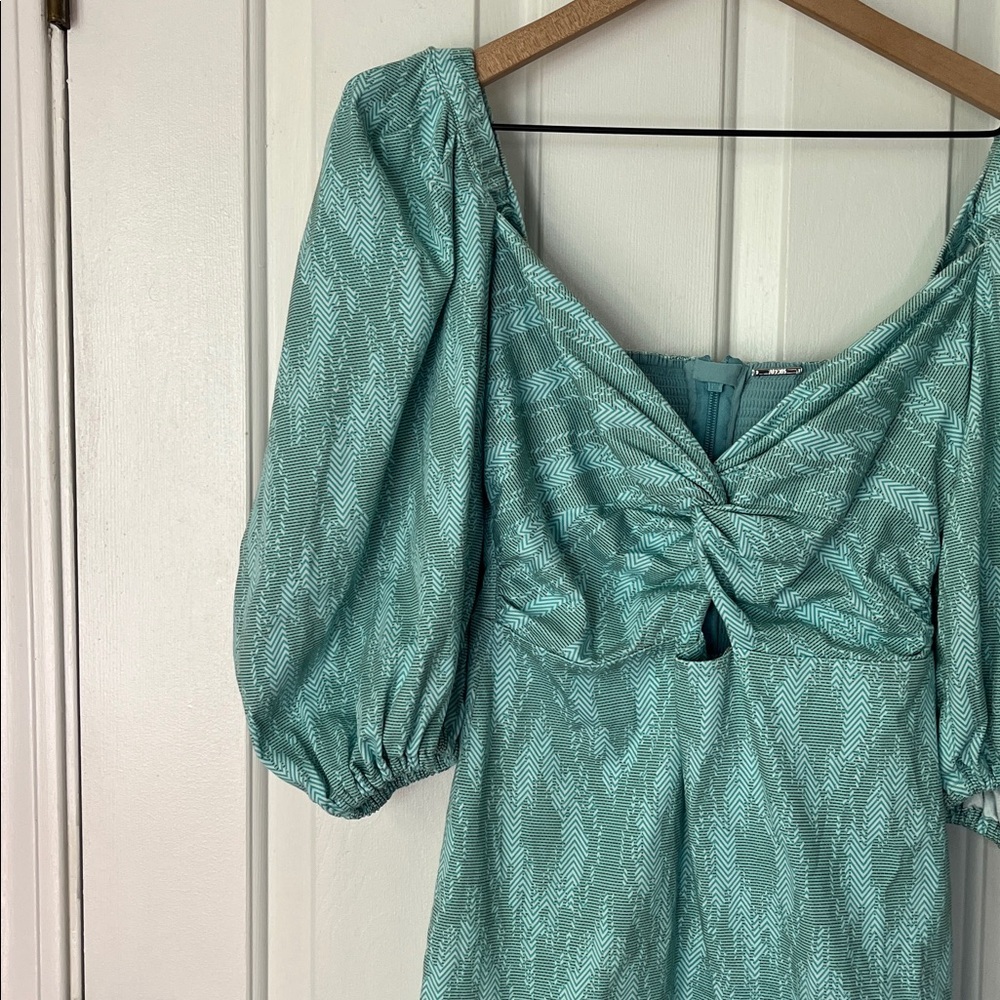 Alexis | Jade Weave Valera Puff Sleeve Ikat Mini Dress Medium - Picture 7 of 12
